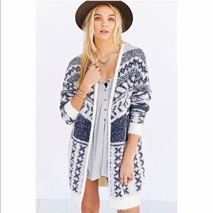 Urban Outfitters Fuzzy Tribal Print Cardigan